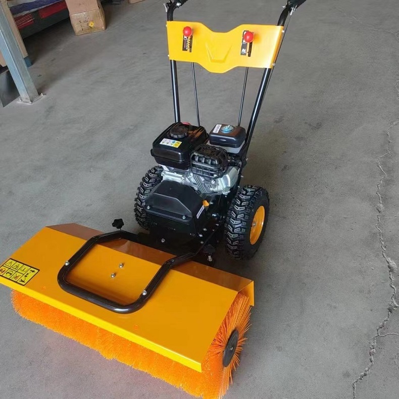 Gas-powered walk-behind snow sweeper for winter