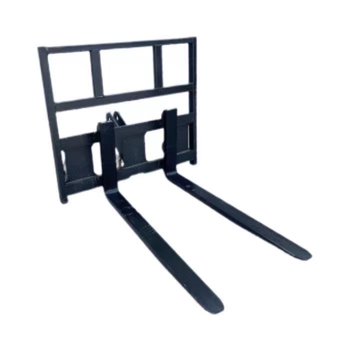 Wheel loader fork attachment for pallet handling