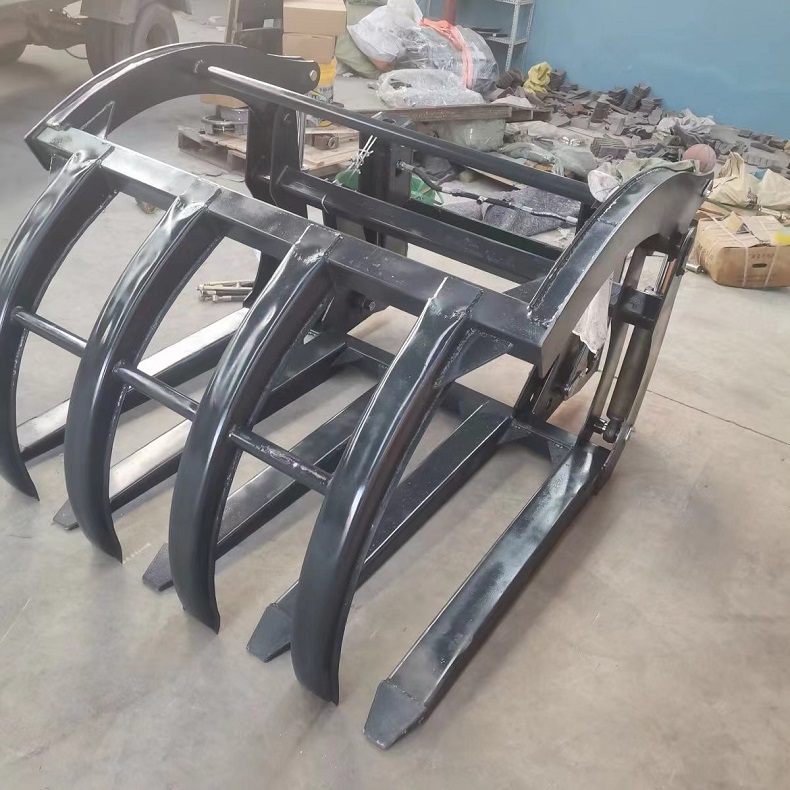 Agricultural hay grapple for farm forklifts