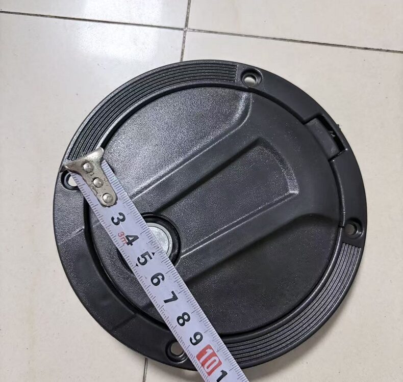 14.6cm lock anti-theft fuel tank cap front dimension measurement, 4 holes mounting fuel lid for mini excavator farm tricycle